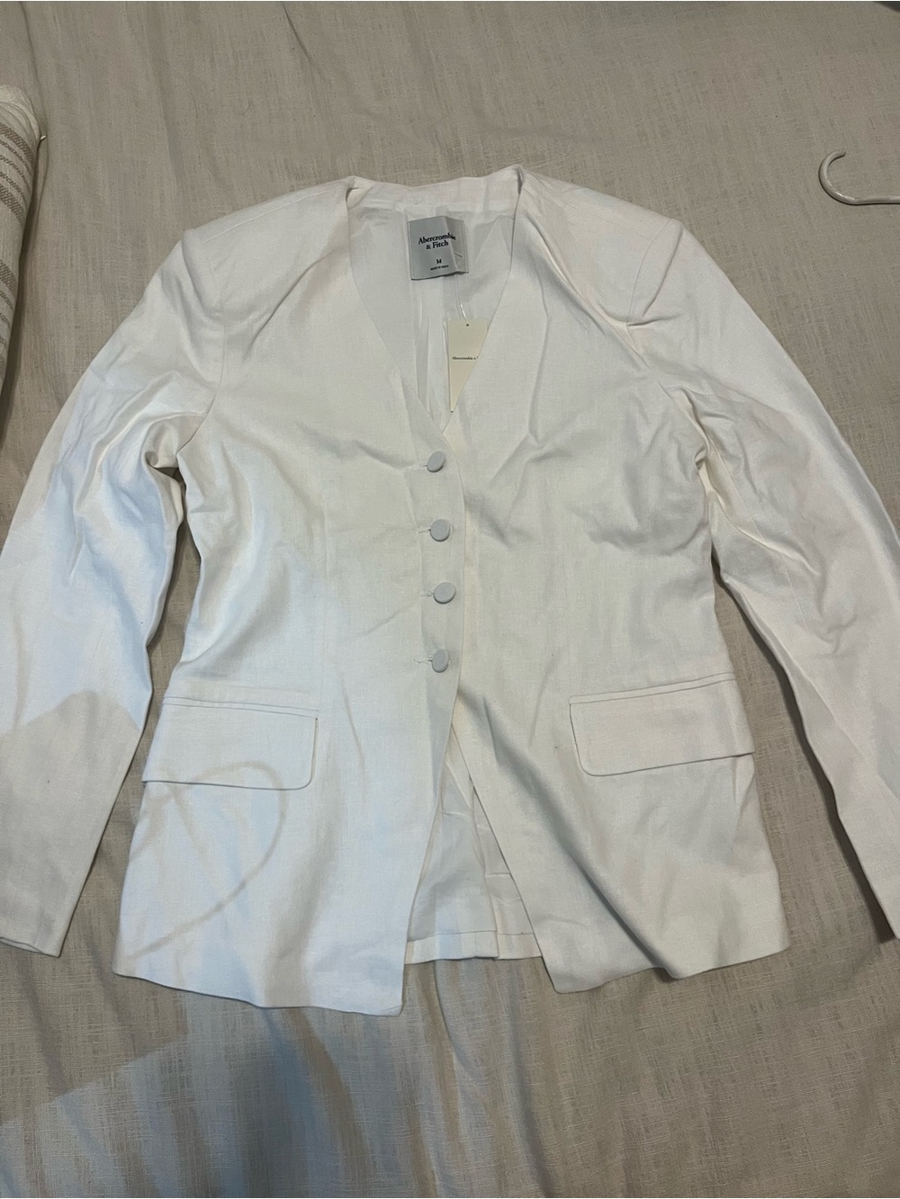 Abercrombie White Women's Single-Breasted Blazer